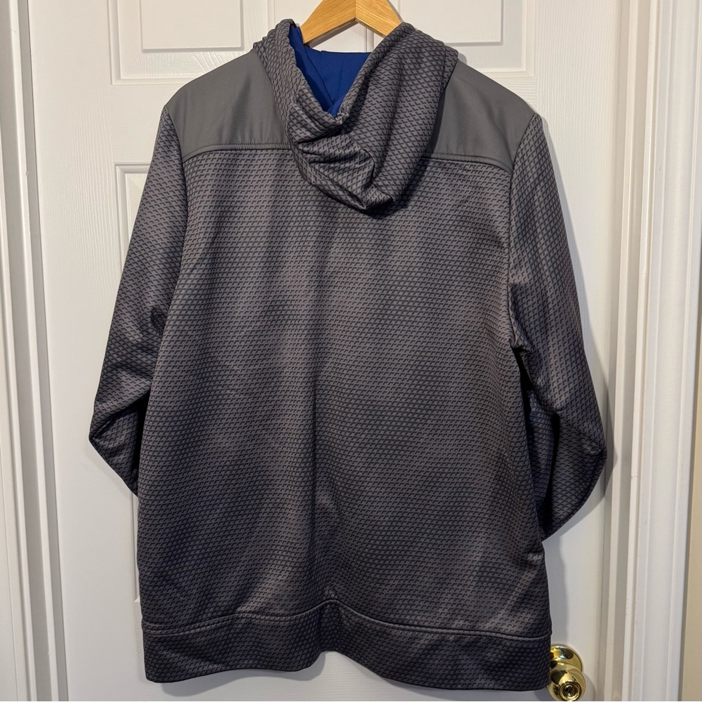 Under Armour Hoodie Pullover 1/4 Zip Sweatshirt‎ Mens Size L Gray Blue Logo - Picture 2 of 9
